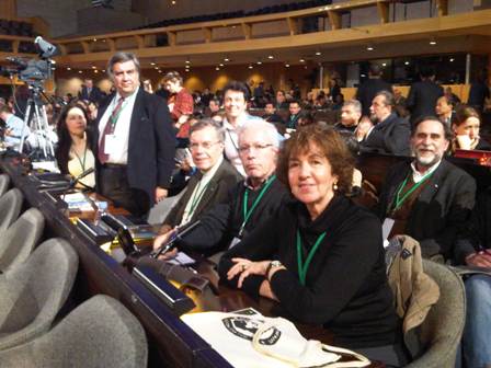 Sede da UNESCO, Paris, 2011-11-30: A delegação portuguesa aguarda o início da votação para os vários postos estatutários do ICOMOS