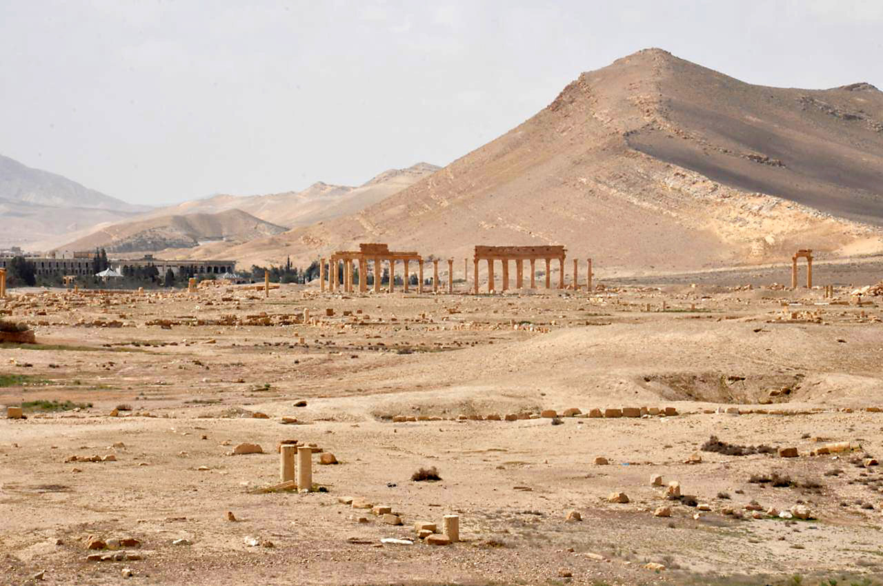 Vista geral da cidade histórica de Palmira. Fotografia: Sana Sana / Reuters